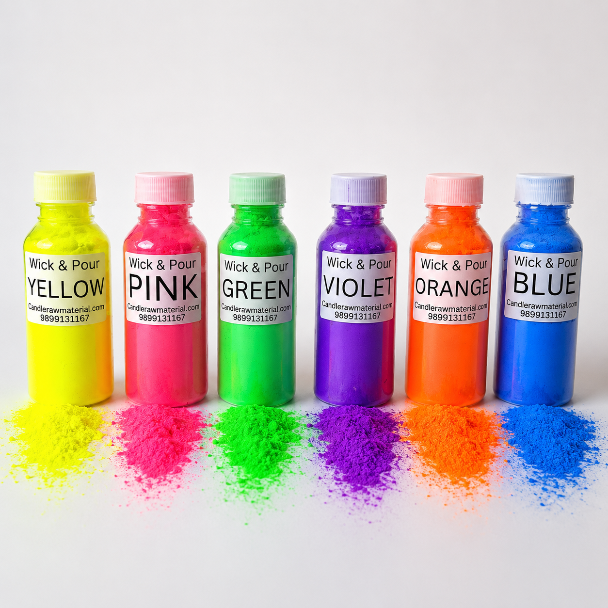 Fluorescent Powder Color Pack of 6 - WP35