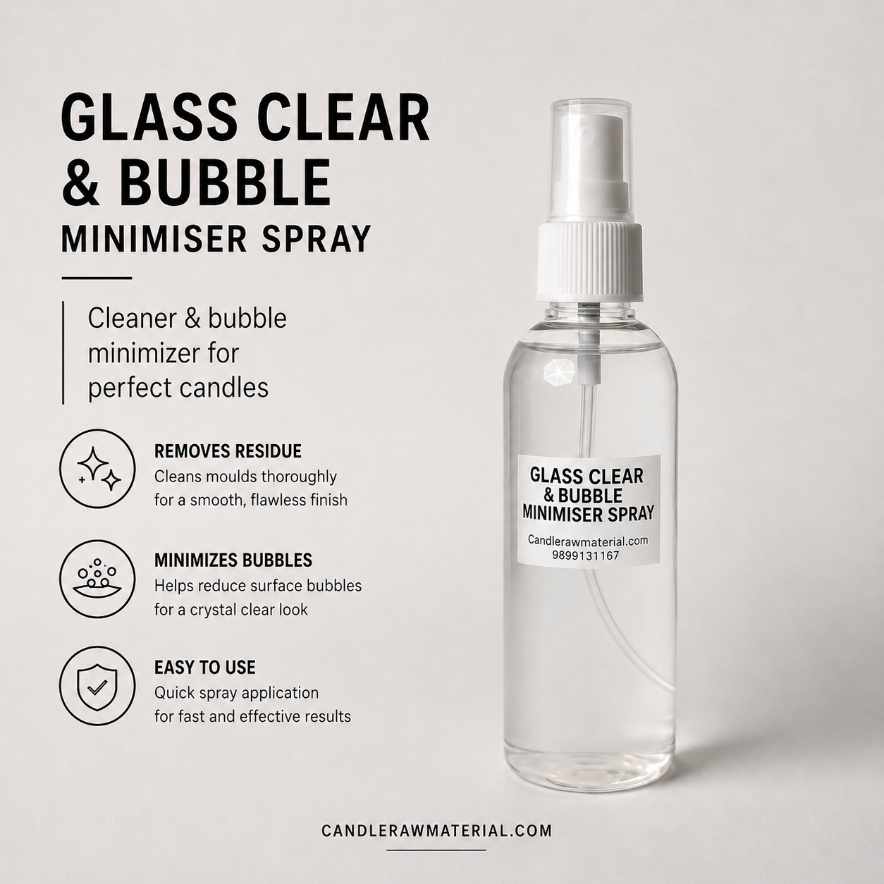 Glass Cleaner & Bubble Minimizer Spray WP76