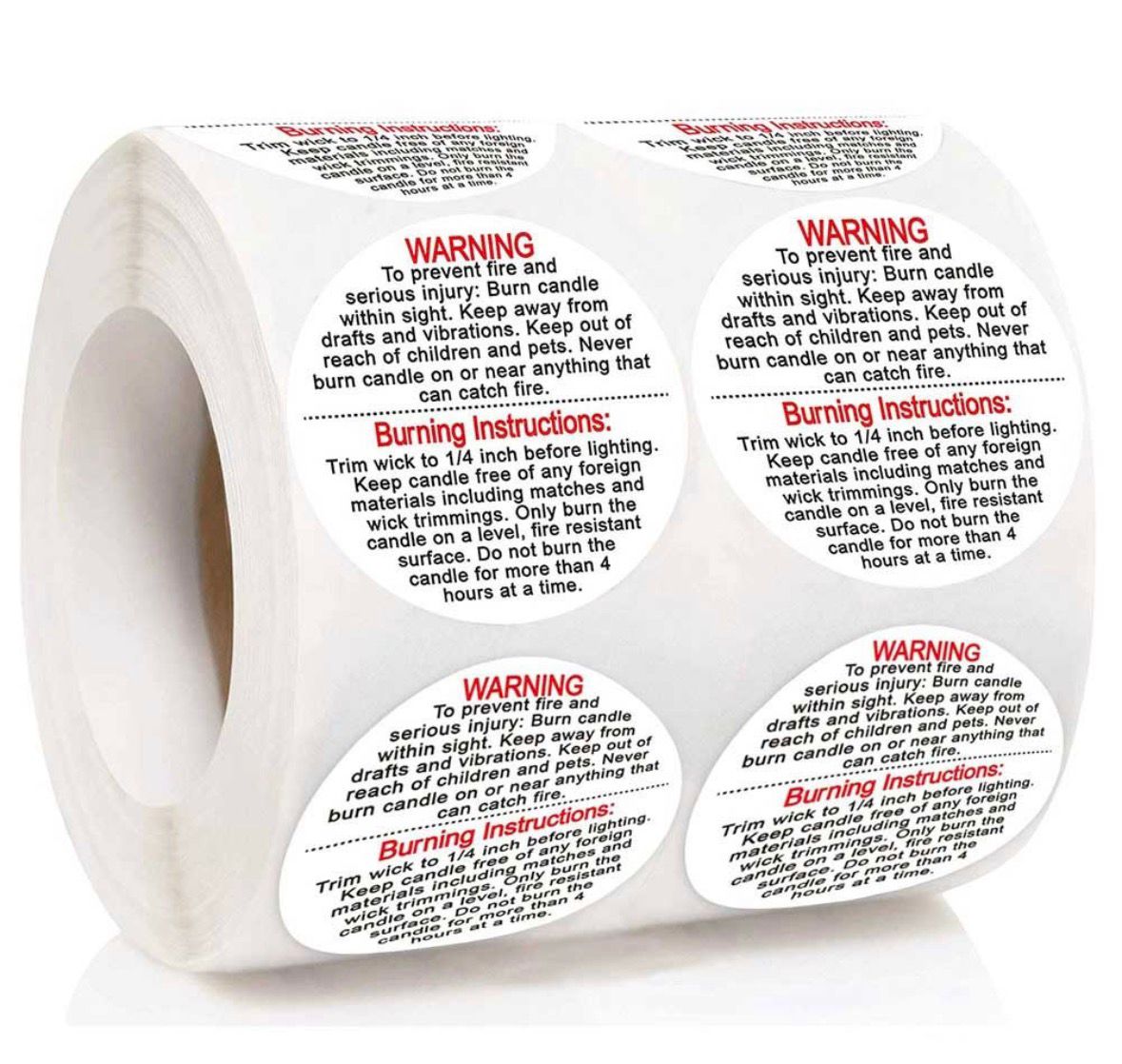 Warning Label for Candle