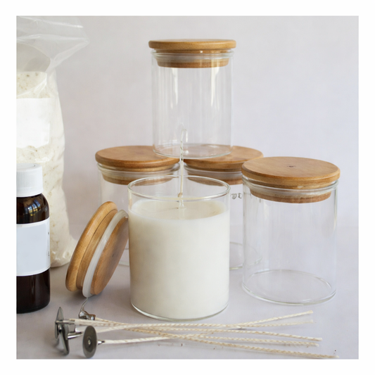 Clear Glass 220 ml with Wooden Lid (Pack of 3) - GL14