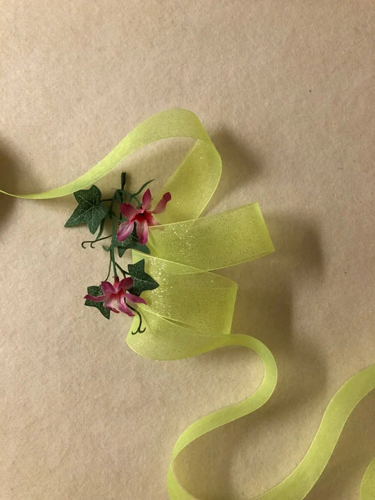 Lime Organza Ribbon 1/2 Inch DM28